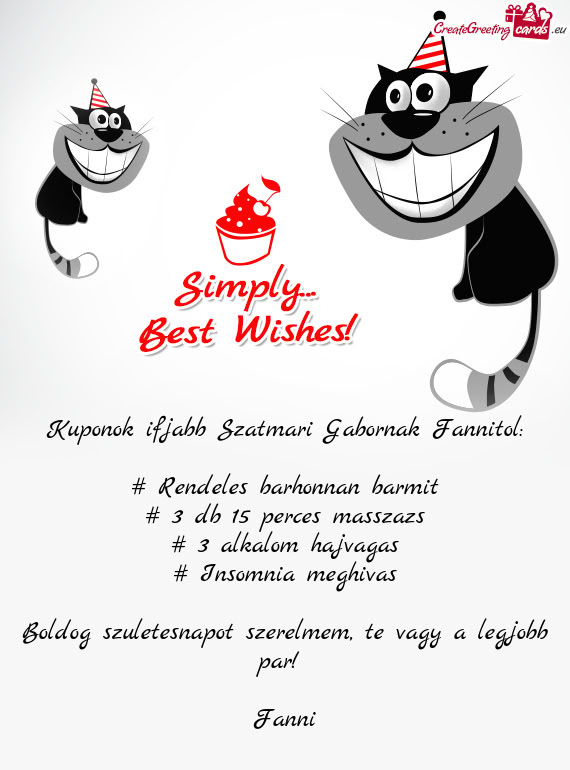 Kuponok ifjabb Szatmari Gabornak Fannitol