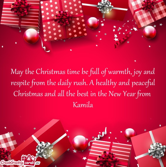 L Christmas and all the best in the New Year from Kamila