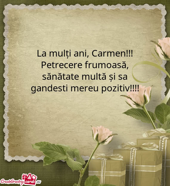 La mulți ani, Carmen