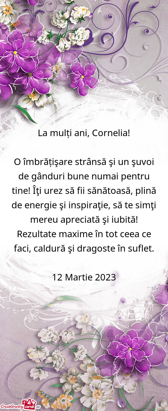 La mulți ani, Cornelia