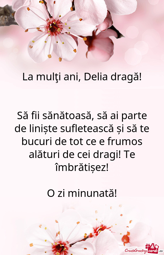 La mulţi ani, Delia dragă