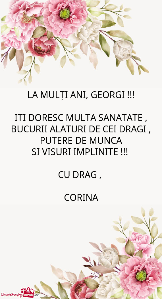 LA MULȚI ANI, GEORGI