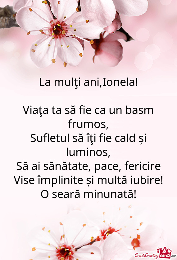 La mulţi ani,Ionela