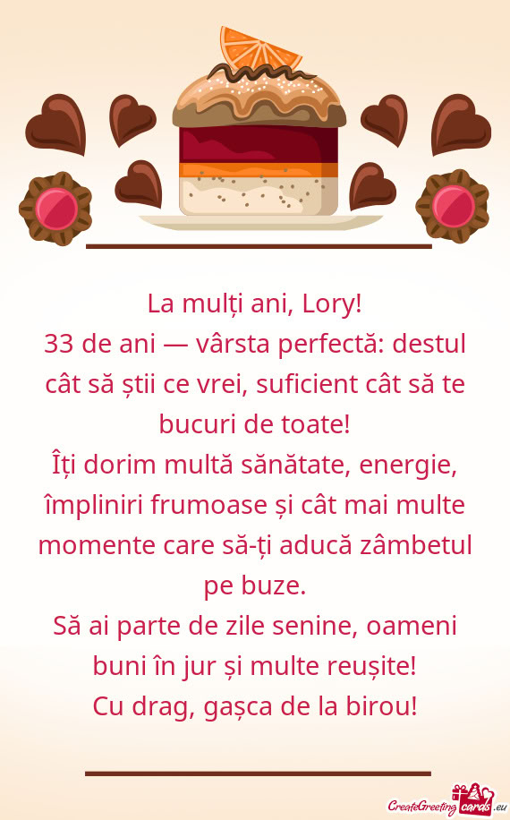 La mulți ani, Lory