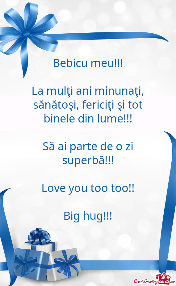 La mulţi ani minunaţi, sănătoşi, fericiţi şi tot binele din lume