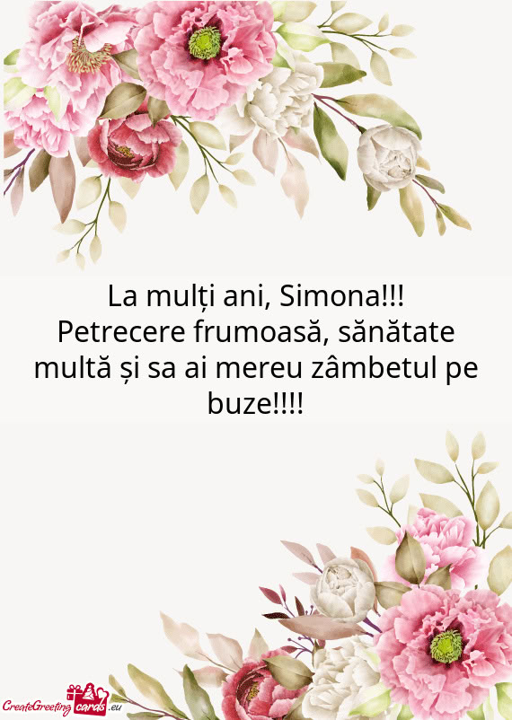 La mulți ani, Simona