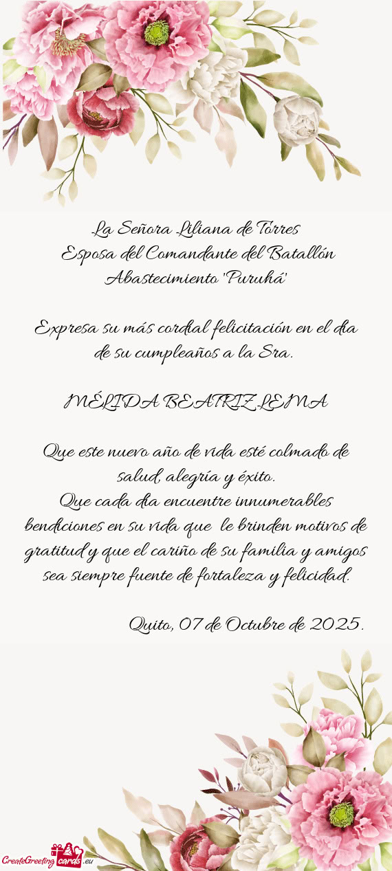 La Señora Liliana de Torres