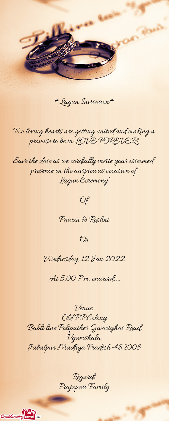 Lagun Invitation