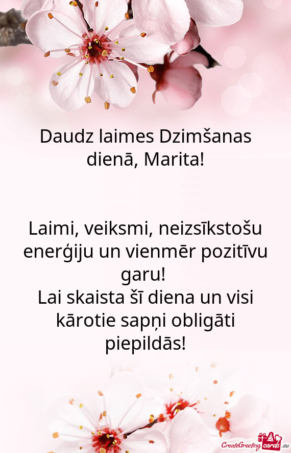 Lai skaista šī diena un visi kārotie sapņi obligāti piepildās