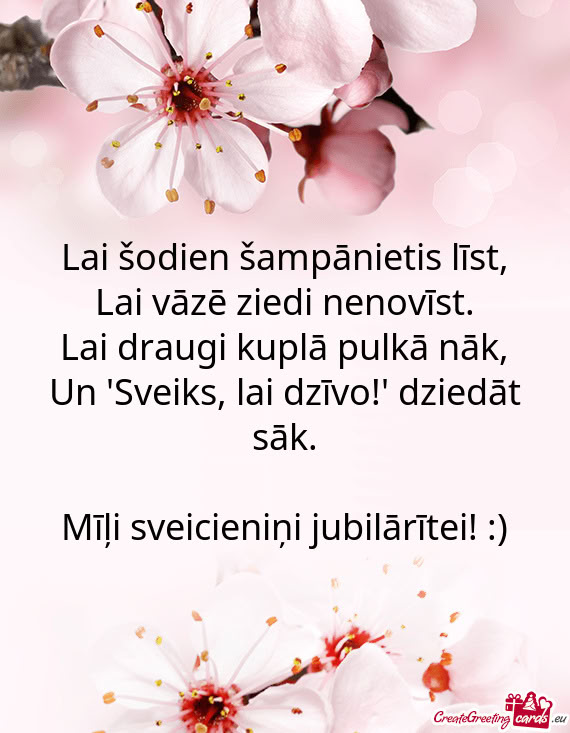 Lai šodien šampānietis līst