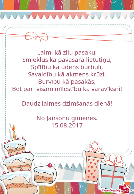 Laimi kā zilu pasaku