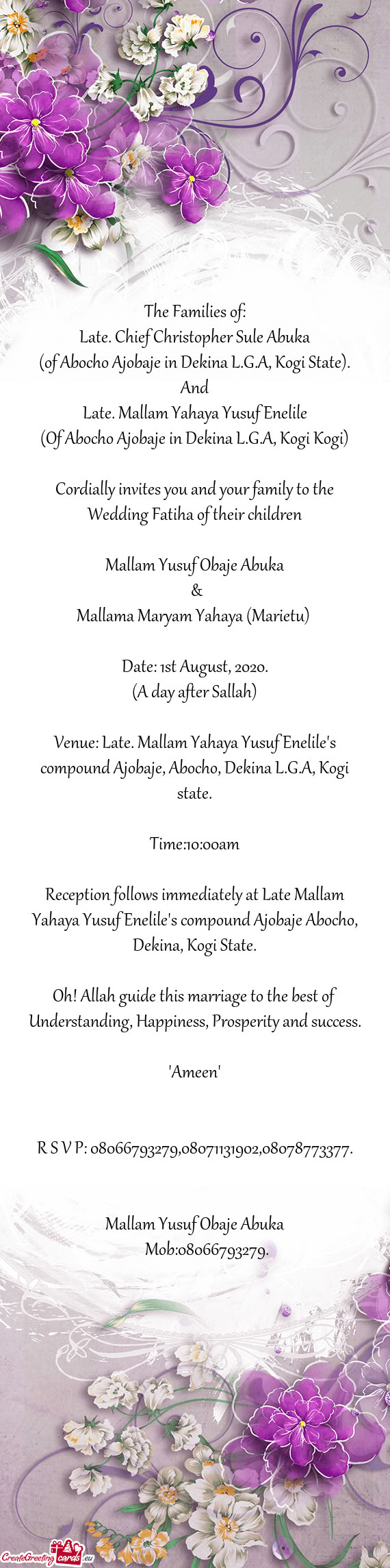 Late. Chief Christopher Sule Abuka