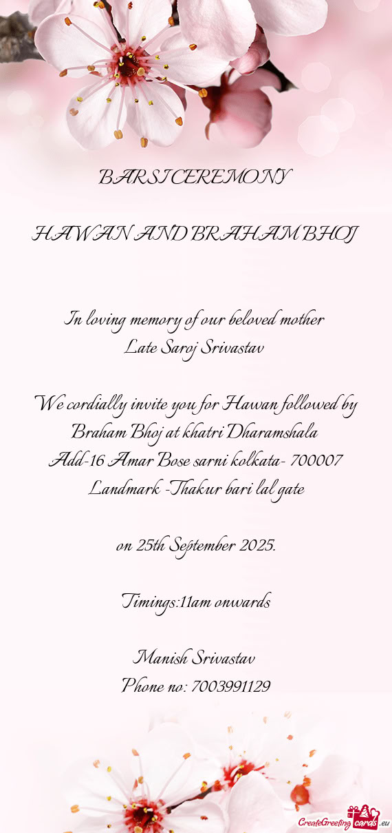 Late Saroj Srivastav