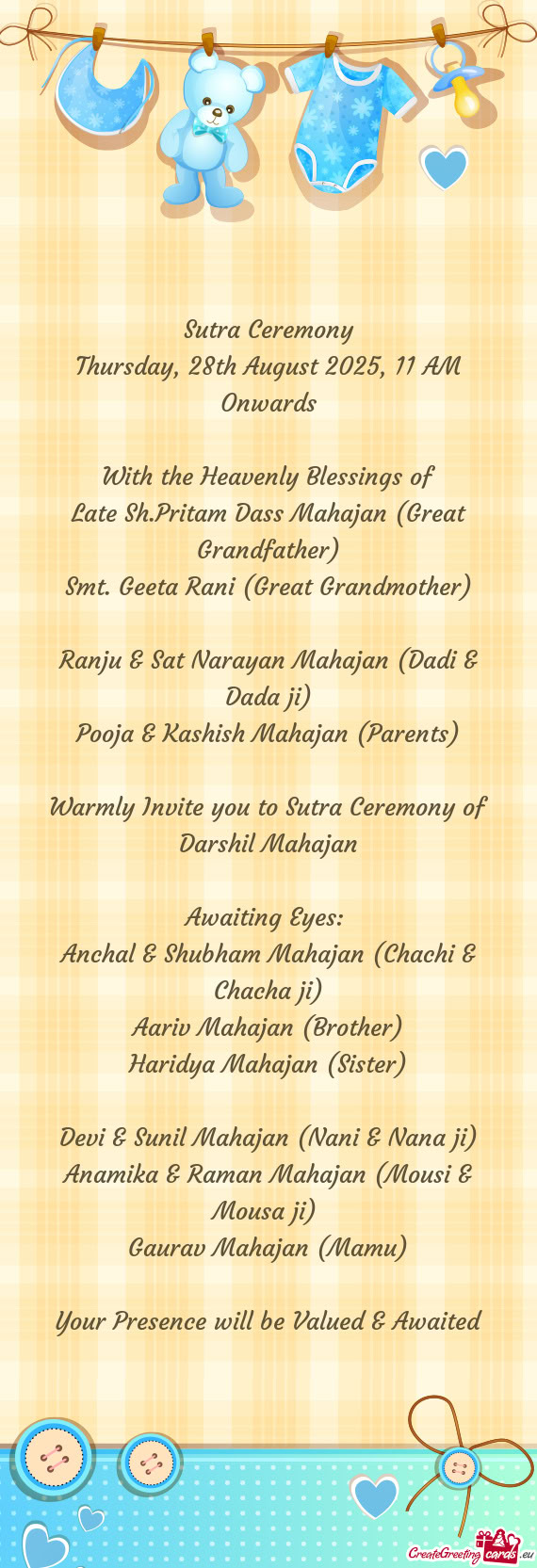 Late Sh.Pritam Dass Mahajan (Great Grandfather)