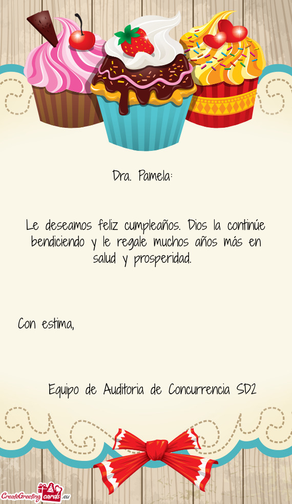 Le deseamos feliz cumpleaños. Dios la continúe bendiciendo y le regale muchos años más en salud