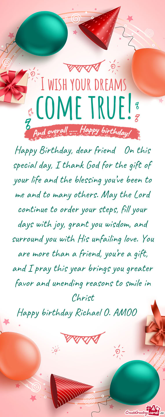 Lessing you’ve been to me and to many others. May the Lord continue to order your steps, fill your