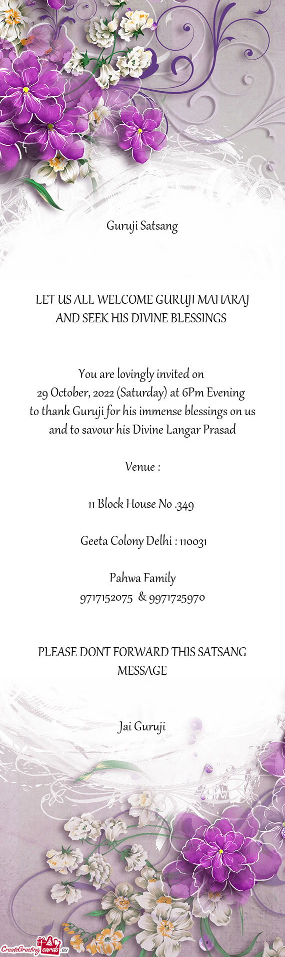 LET US ALL WELCOME GURUJI MAHARAJ