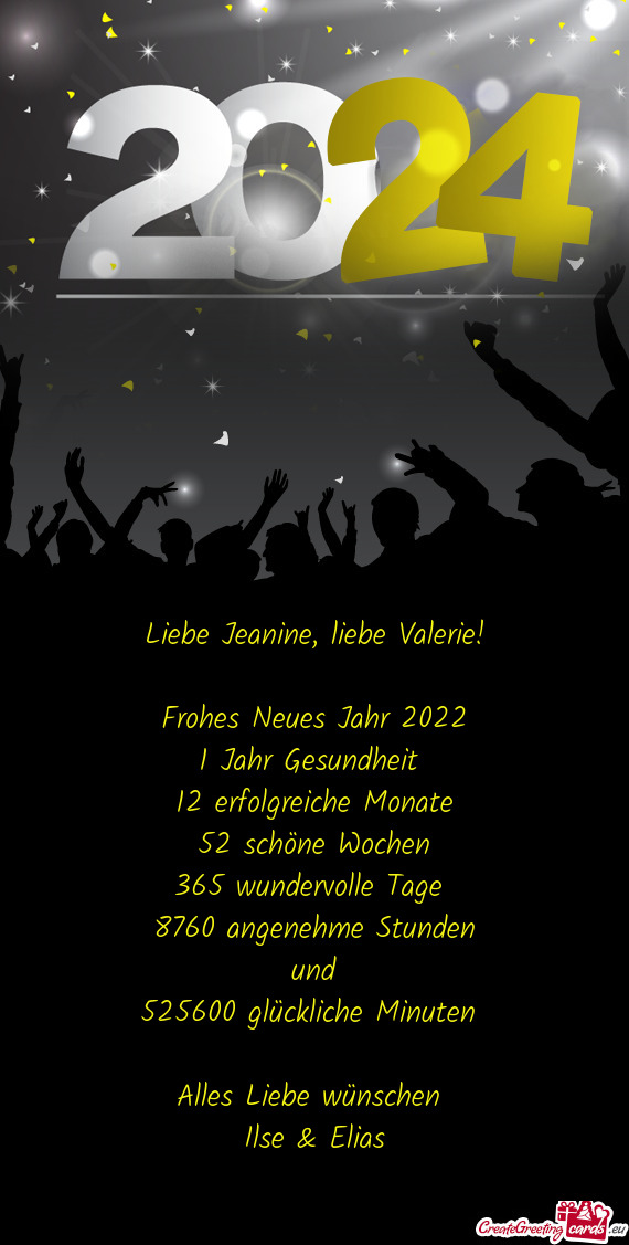 Liebe Jeanine, liebe Valerie