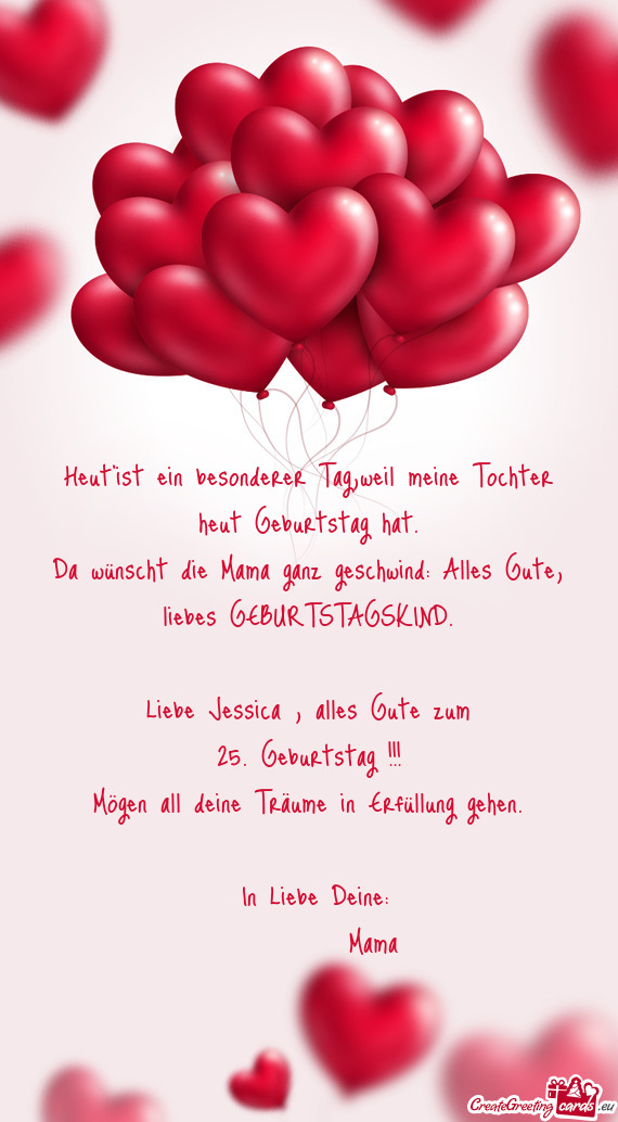 Liebe Jessica , alles Gute zum