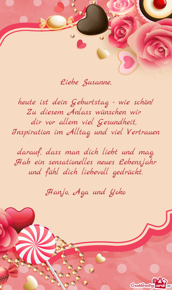 Liebe Susanne