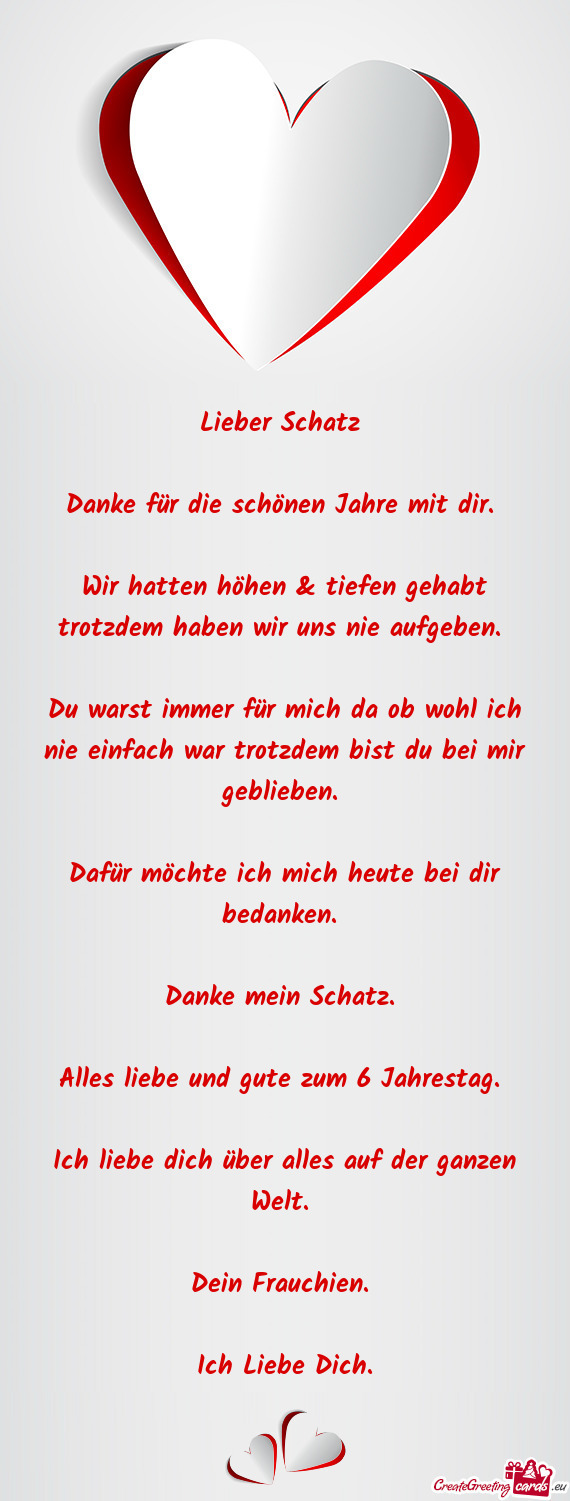 Lieber Schatz