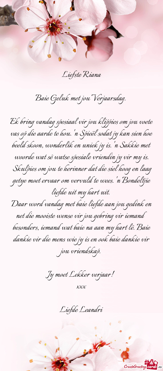 Liefste Riana