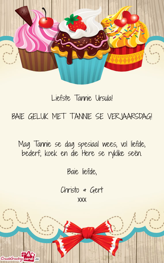 Liefste Tannie Ursula