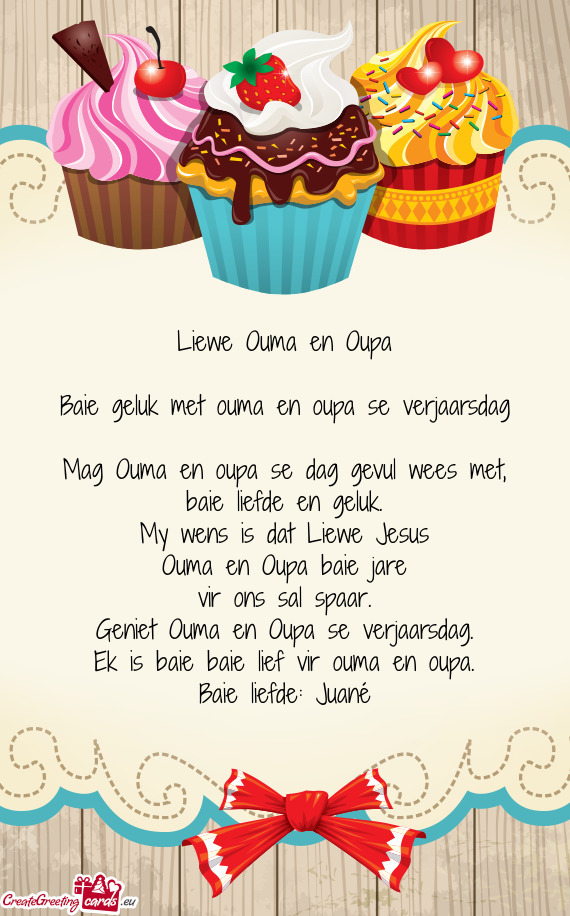 Liewe Ouma en Oupa