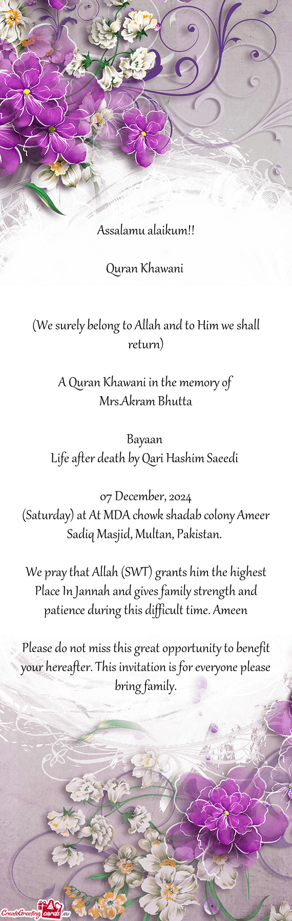 Life after death by Qari Hashim Saeedi