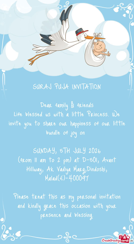 Life blessed us with a little Princess. We invite you to share our happiness of our little bundle of