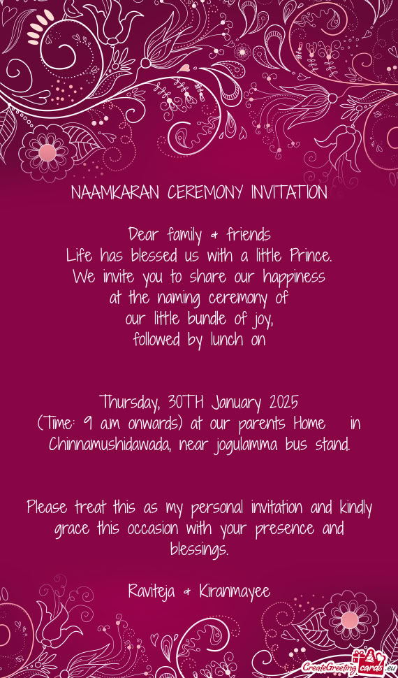 Life has blessed us with a little Prince