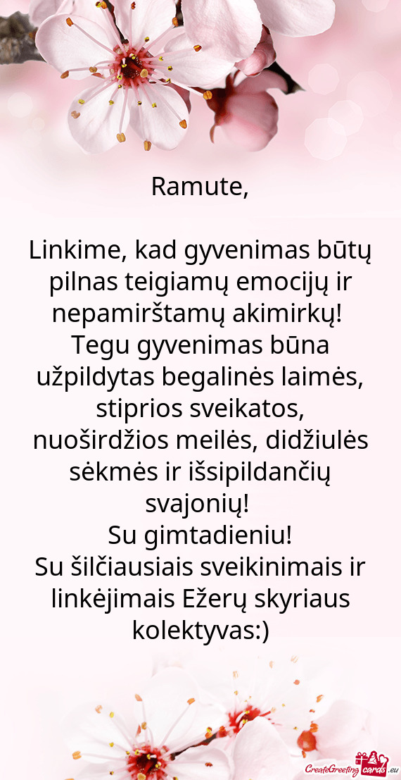 Linkime, kad gyvenimas būtų pilnas teigiamų emocijų ir nepamirštamų akimirkų