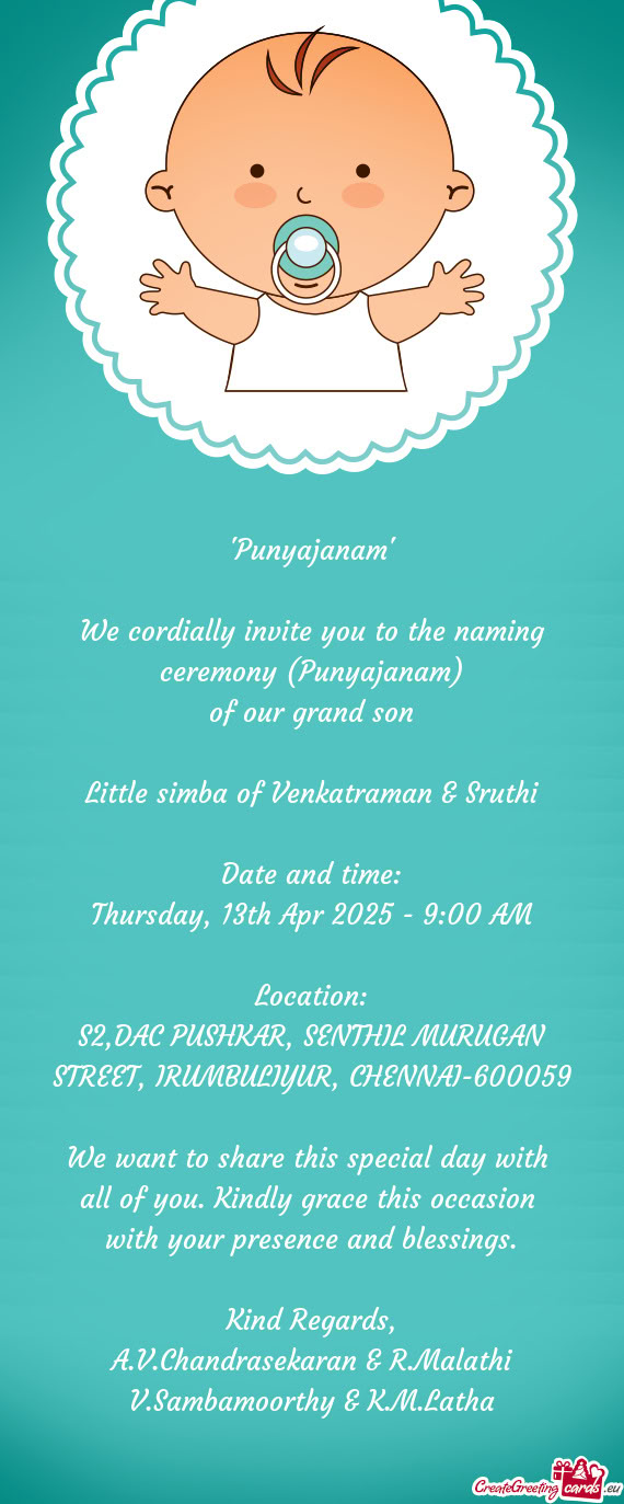 Little simba of Venkatraman & Sruthi