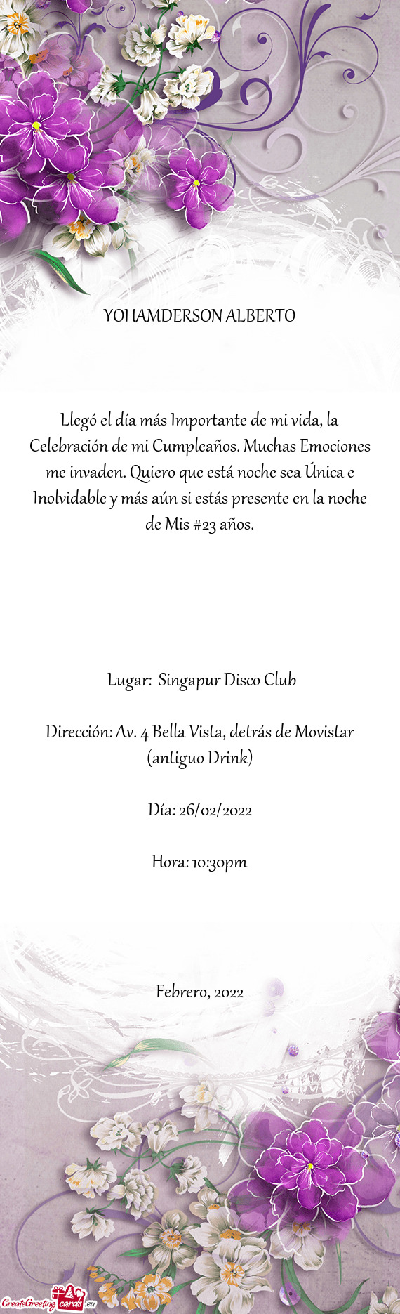 Llegó el día más Importante de mi vida, la Celebración de mi Cumpleaños. Muchas Emociones me in