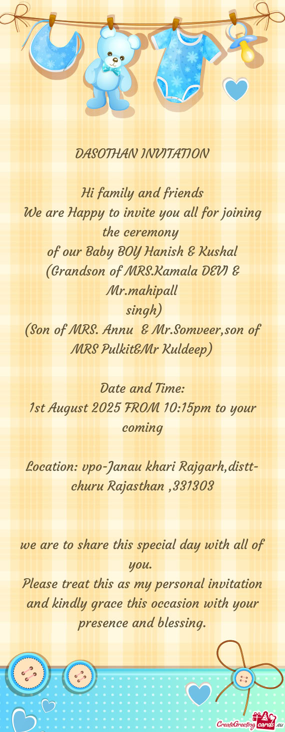 Location: vpo-Janau khari Rajgarh,distt- churu Rajasthan ,331303