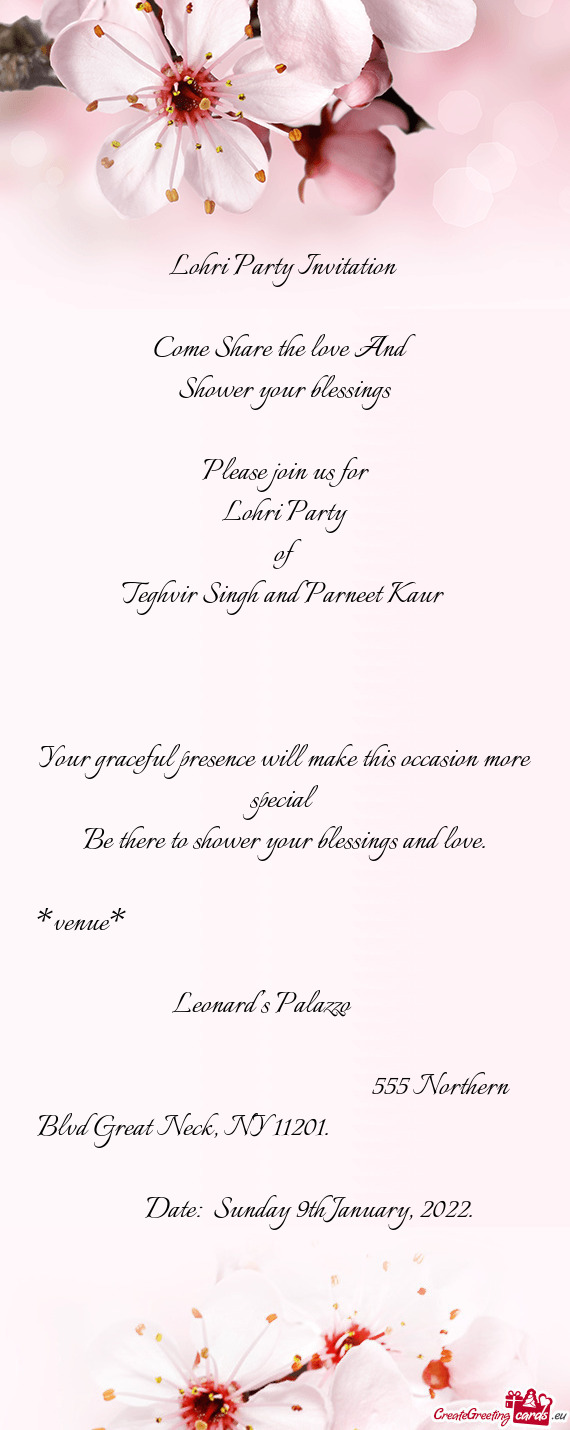 Lohri Party Invitation