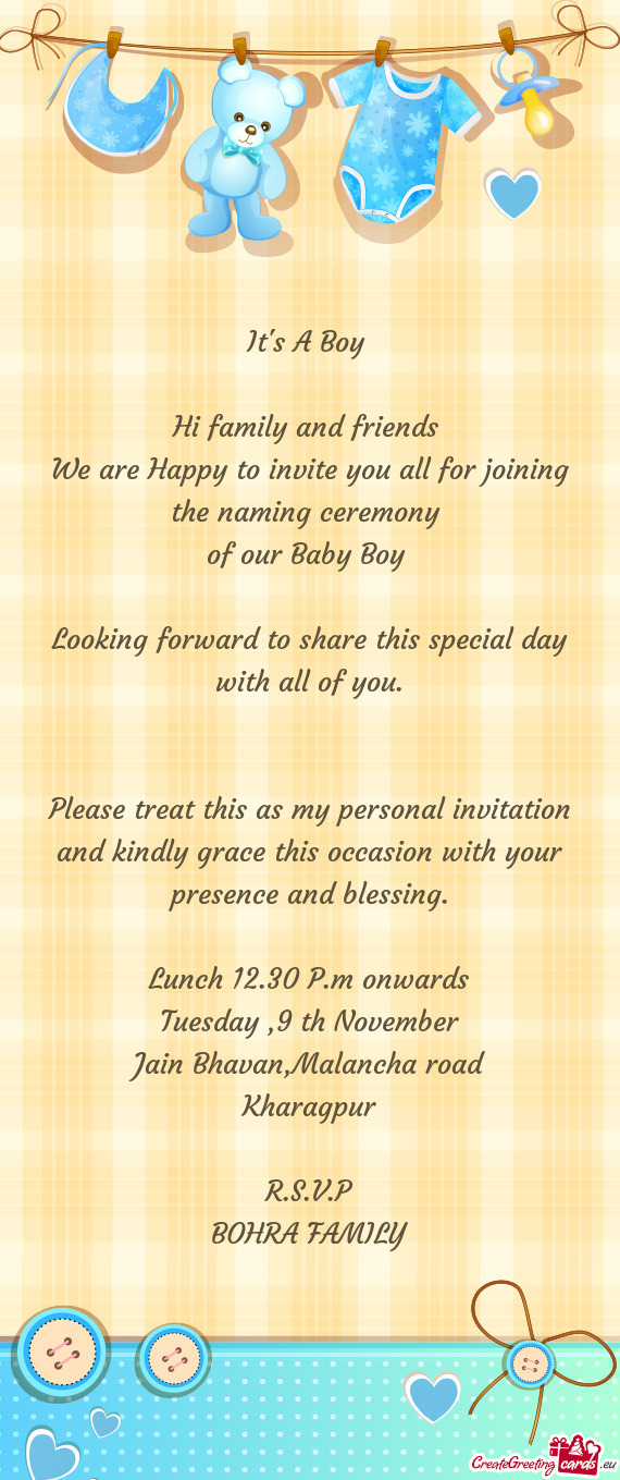 Looking forward to share this special day with all of you