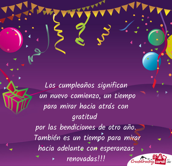 Los cumpleaños significan