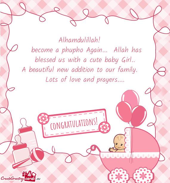 Lots of love and prayers