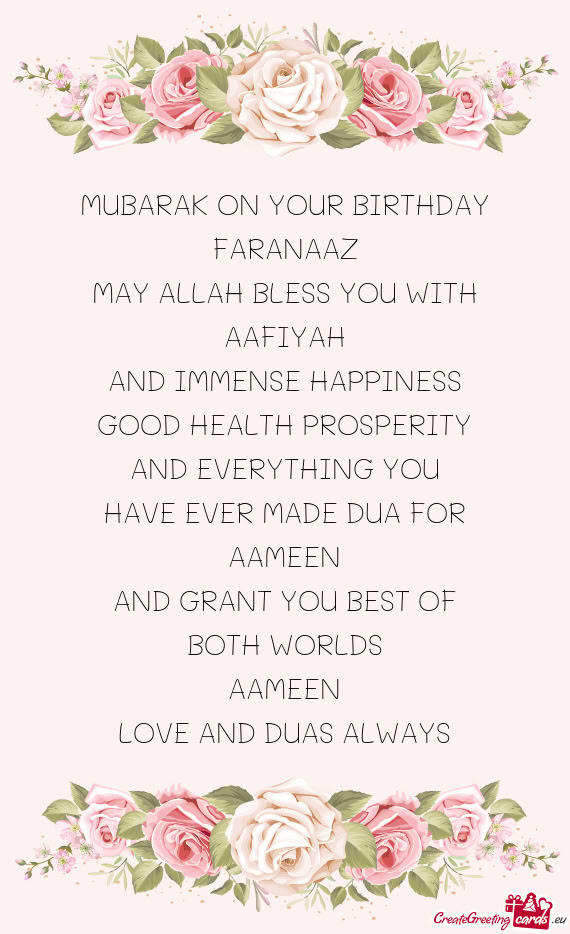 LOVE AND DUAS ALWAYS