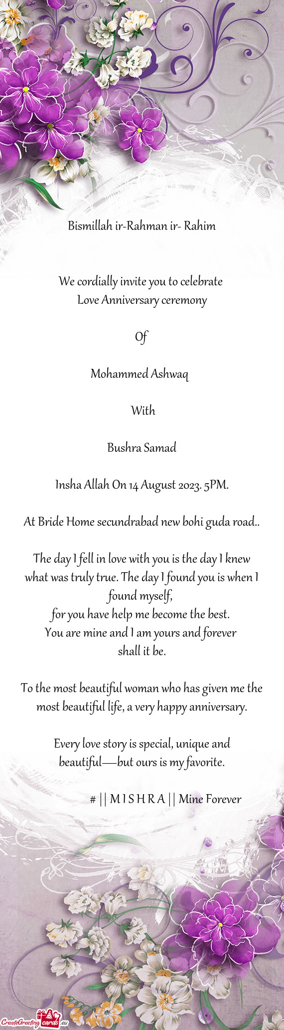 Love Anniversary ceremony