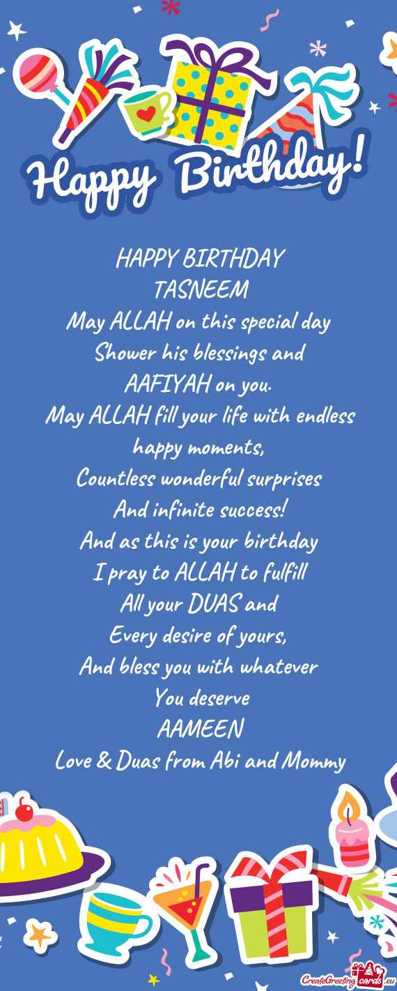 Love & Duas from Abi and Mommy