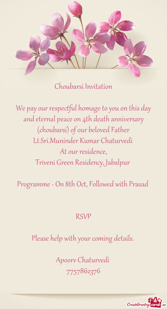 Lt.Sri.Muninder Kumar Chaturvedi