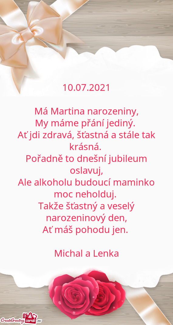 Má Martina narozeniny