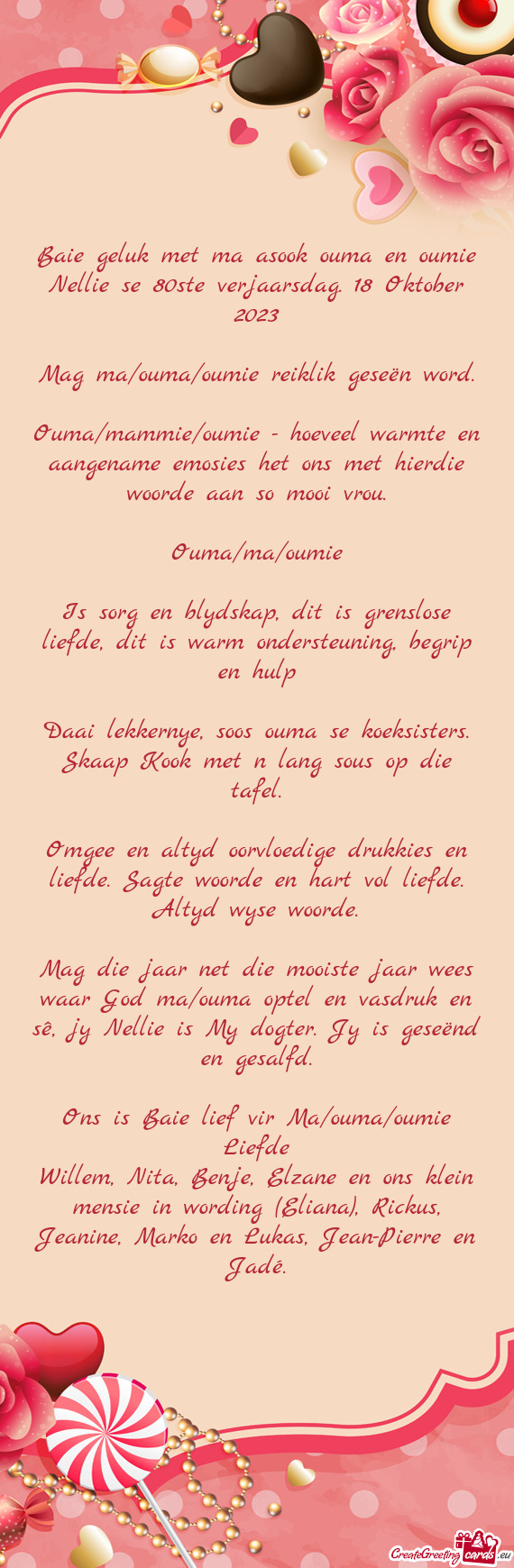 Mag ma/ouma/oumie reiklik geseën word