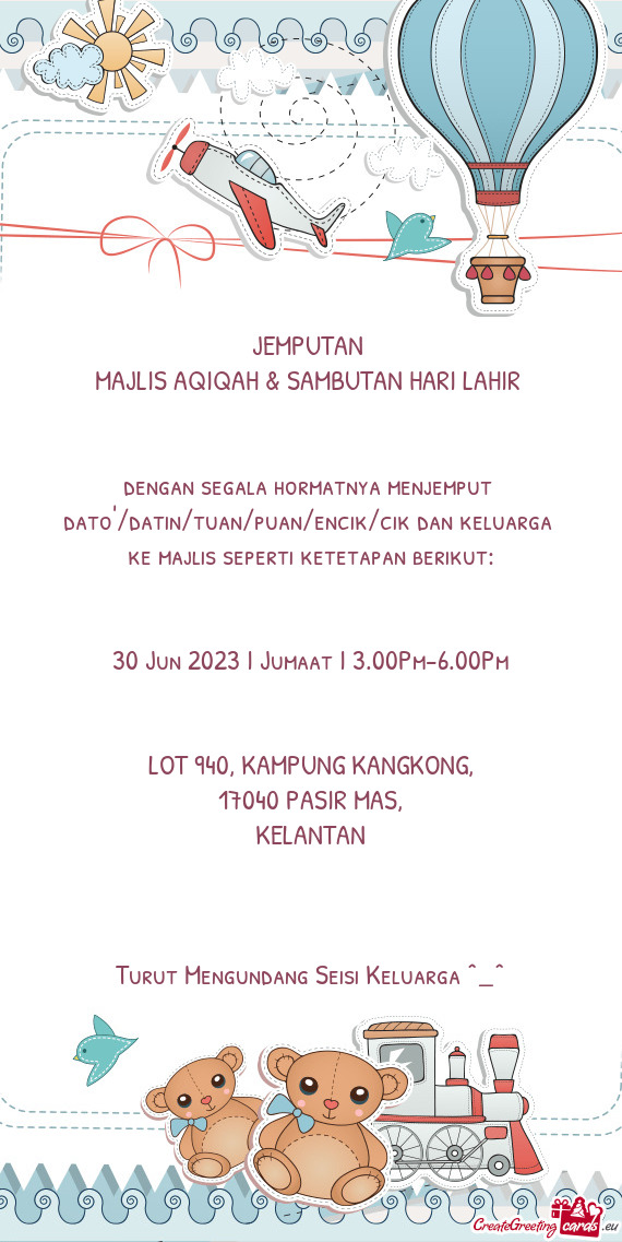 MAJLIS AQIQAH & SAMBUTAN HARI LAHIR