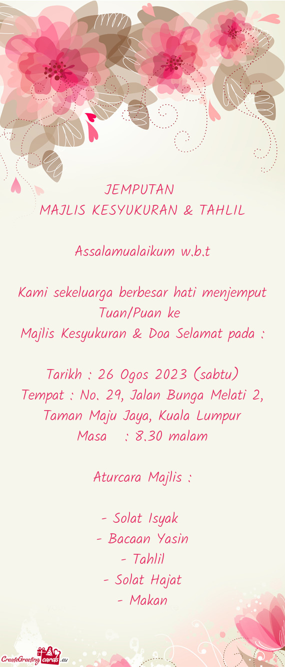 MAJLIS KESYUKURAN & TAHLIL