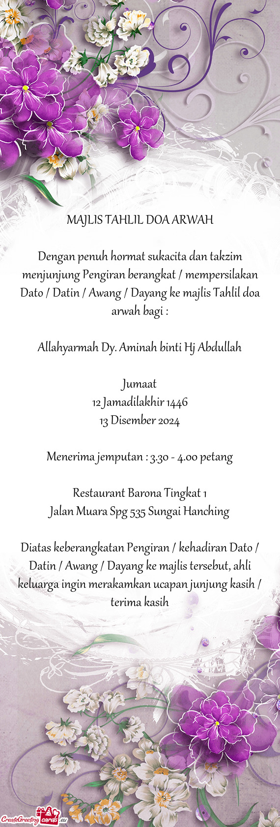 MAJLIS TAHLIL DOA ARWAH