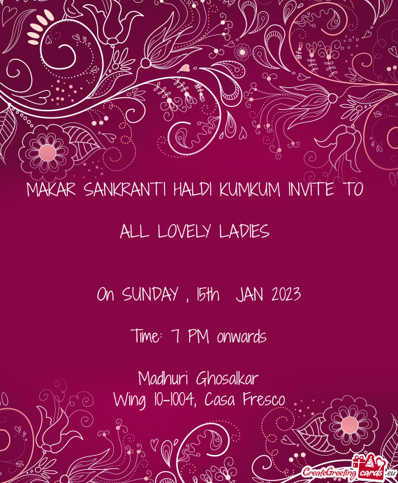 MAKAR SANKRANTI HALDI KUMKUM INVITE TO