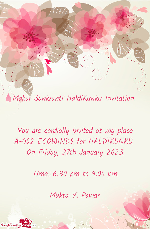 Makar Sankranti HaldiKunku Invitation